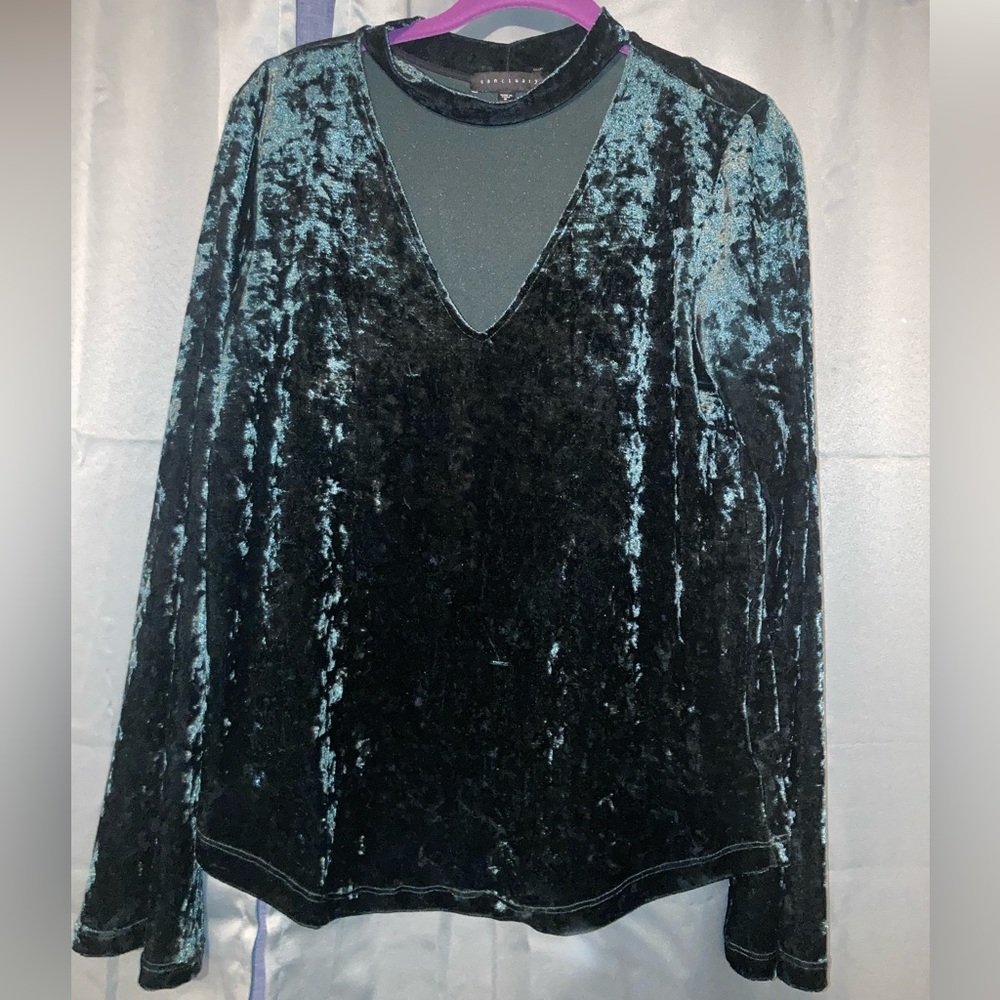 Sanctuary green velvet long sleeve